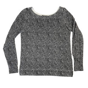 White House Black Market Zebra Print Scoop Neck Long Sleeve Shirt Size Large